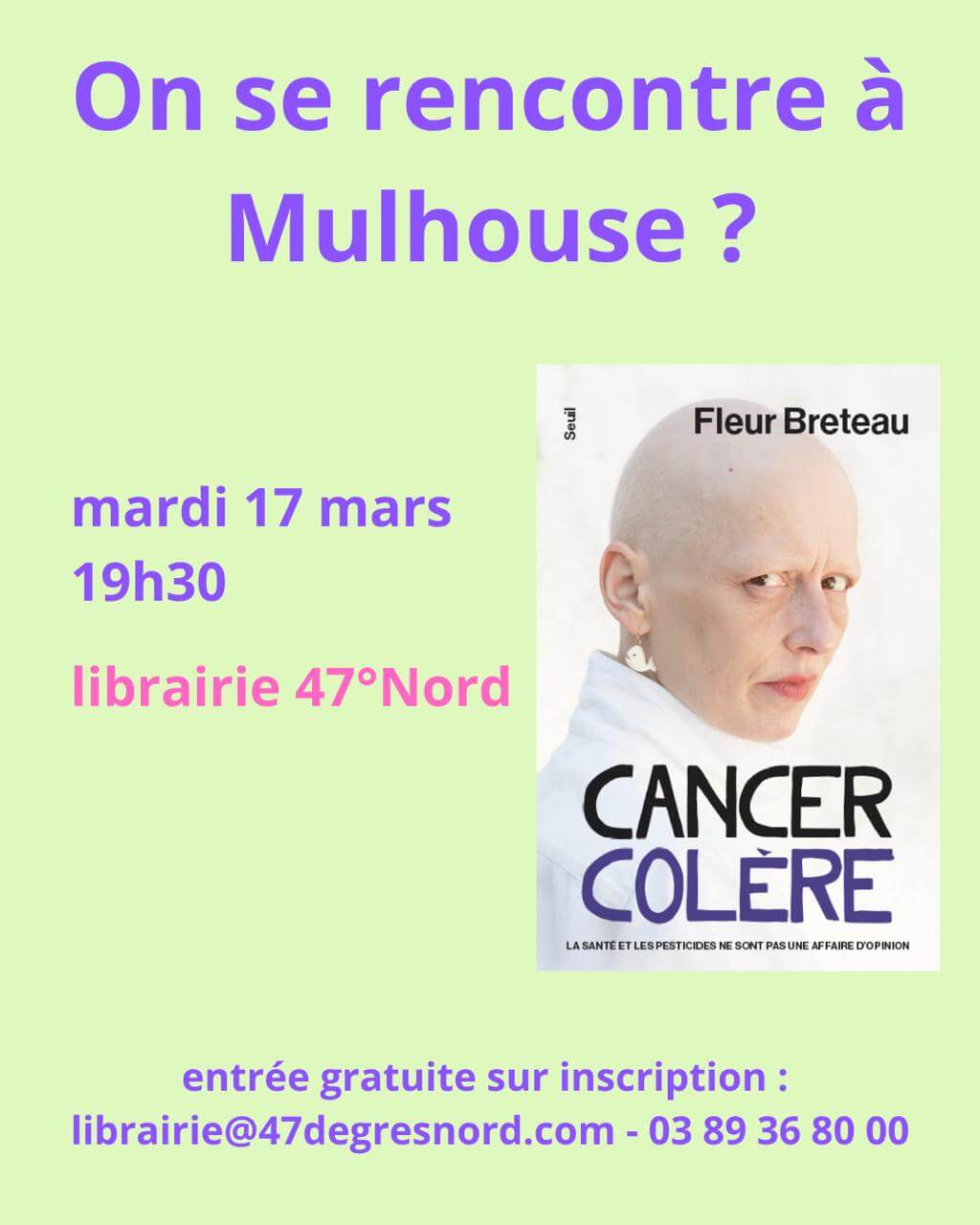 Mulhouse — Rencontre autour de Cancer Colère — 17 mars (19h30)